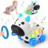 INNOSKY Bilingual Musical Cow Baby Toys for 6-9-12-18 Months, Toddlers 1+ Year Old Boy Girl, Early Developmental Educational Light-up Toys for 1st Birthday Gift, Blue