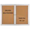 INNOVART Enclosed Bulletin Board 48”x36”, Lockable Cork Noticeboard with Aluminum Frame, Outdoor Enclosed Bulletin Board Weatherproof, Wall Display Case with Swing-Open Door Information Cabinet
