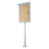 INNOVART Standing Enclosed Bulletin Board 36”x24”, Outdoor Lockable Community Sign with Aluminum Frame and Metal Pole, Enclosed Bulletin Board Weatherproof, Information Cabinet Display Case with Door
