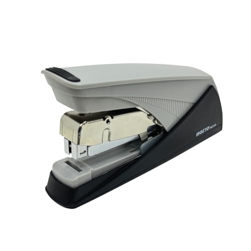 INOZTO Easy-Flat Stapler: Effortlessly Staple 20-25 Sheets with 50% Less Force Features Flat Clinch tech, Anti-Slip Base & Custom Logo Option Durable Steel/ABS Design (Black/White)