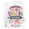 Inspirational Greeting Card Featuring Colorful Typographic Design About Knowledge and Growth for Occasions