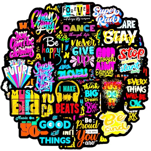 Inspirational Water Bottle Stickers 100 Pcs Motivational Sticker Pack, Waterproof Vinyl Stickers for Water Bottles, Laptop, Journaling, Scrapbooking, Tumbler, Skateboard, Luggage, Guitar, Notebook etc