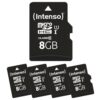 Intenso MicroSD Card Premium Multipack, 5X 8GB, Micro SDHC for Smartphone, Tablet, Camera, PC and Game Console, Waterproof, X-ray Proof, Temperature-Proof, Drop-Resistant, Up to 90MB/s