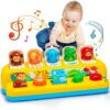 Interactive Pop up Animal Toys with Music & Light, Montessori Cause and Effect Toys for 1 Year Old Boy Girl Early Learning Musical Baby Toy 12-18 Months STEM Toddler Toy Age 1-2 Gift for Infant