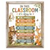 In This Classroom Poster, Positive Affirmation Classroom Decor with Woodland Animals, Back to School Wall Art Print for Teachers, Preschool, Kindergarten, Homeschool, Calm Corner, Reading Nook