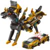 Intoypad Collision Transforming Dinosaur Car Toy, 2 Magnetic Cars Transform into Dinosaur Toys for Kids Toddler Fun Deformation Robot Dino Car Christmas Birthday Gift Toys for Boys Girl(Golden Dragon)