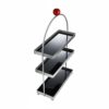 Ioensy Storage Shelf Multi Tier Countertop Organizer Rack Stand With Stainless Steel And Acrylic For Rust Resistant Stable Use Suitable for bedroom kitchen, Black, 3-Tier Red Ball