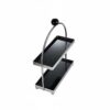 Ioensy Storage Shelf Multi Tier Countertop Organizer Rack Stand With Stainless Steel And Acrylic For Rust Resistant Stable Use Suitable for bedroom kitchen, Black, 2-Tier Black Ball