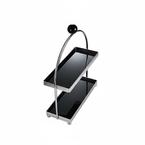 Ioensy Storage Shelf Multi Tier Countertop Organizer Rack Stand With Stainless Steel And Acrylic For Rust Resistant Stable Use Suitable for bedroom kitchen, Black, 2-Tier Black Ball