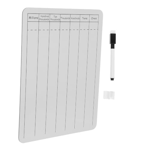 Ipetboom Double Sided Dry Erase Board for Math Practice, Effortless Writing and Erasing 9x12 Inch with Printed Grids and Lines, Thickened Wood and Plastic Whiteboard for 4th Grade