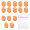 Ipetboom Facial Cleansing Towels with Laundry Bag 15pcs Reusable Double Layer Lightweight Orange Wash Face Cloths for Women for Travel and Camping Skincare Routine