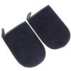 iplusmile 2 Pcs Black Self Tanning Mitts Gloves for Even Application and Comfortable Use, Link and Sponge Material, Tanning Accessories for Face and Body Lotion Application