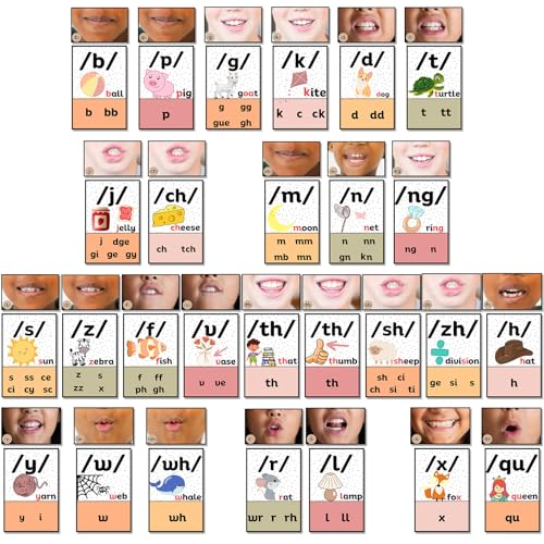 Ireer Pastel Consonants Sound Wall for Classroom Neutral Phonics Kit, Science of Reading Posters for Classroom Decor, Kindergarten Speech Materials, Phonemic Awareness, Esl Teaching Material