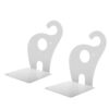 Irfora Cute Elephant Bookends Durable Non Slip Metal Holders for Desk Organization Ideal for Students and Children 7.5 X 5.3 X 4.7in 2 Pcs (White)