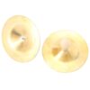 Irfora Kid Cymbals Copper Wood Handle Percussion Instrument Toy for Music Education and Belly Dancing 2 Pcs
