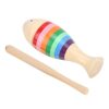 Irfora Wooden Percussion Instrument with Smooth Finish, Cartoon Fish Design for Children Music Play, 14.5cm Maple Toy with Stick