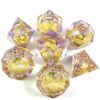 Iris Blossom Dice Liquid Core DND Dice Set, Sharp Edge D&D Dice Full Set, Dungeons and Dragons Polyhedral RPG DND Dice D6, D20, Gift for Gamer