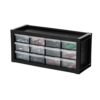 IRIS USA 12-Drawer Desk Storage Organizer, Charms, Water Packets, Black