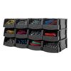 IRIS USA 12-Pack, Small Stackable Storage Bins, Black