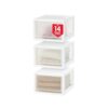 IRIS USA 14.5 Qt. Plastic Drawer Storage Organizer Stacking Drawers, 3-Pack, Stackable Unit with Sliding Drawer for Clothes Bedroom Kitchen Under Sink Pantry Craft Room Bathroom Dorm Office, White