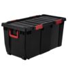 IRIS USA 2 Pack 32 Gallon Heavy Duty Rolling Storage Bins with Lids, Black