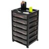 IRIS USA Rolling Cart with Drawers |Made in USA| 6-Tier Cases - Black/Gray