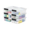 IRIS USA Storage Bins with Lids |Made in USA| 2 Qt - (6-Pack) - Clear/Black