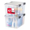 IRIS USA WeatherPro Storage Bins with Lids, 47 Qt, Gasket Seal, 2 Pack