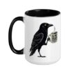 Is He Vintage Dead Yet Dark Crow Coffee Gothic Raven Ceramic Mug, Black/White, 15oz