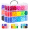 Itopstar Pony Beads Bulk for Jewelry Making, 30+ Colorful 10000+Perler Beads for Bracelets, Necklaces & Crafts, Premium Plastic Beads Kit