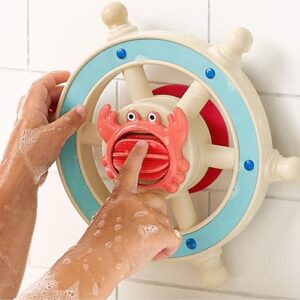 Itzy Ritzy Bath Toy Steering Wheel, Rotating Suction Cup Tub Toy 6M+ (Crab)