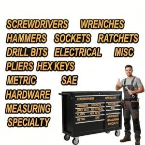 IUDER Large Magnetic Tool Box Labels 15 Pcs, Bold Text Toolbox Organizer
