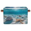 Ivolege Storage Bins - Clear Ocean Starfish Storage Baskets with Handles