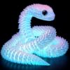 Ivrmtal 24in 3D Printed Snake Toys, Flexible 3D Printed Animals Fidget Toys for ADHD Stress Relief Easter Basket Stuffers Christmas Home Desk Pet for Animal Collectors (Night Light Rainbow)