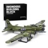 iWonders B-17 Flying Fortress Bomber Plane Building Blocks Set, Large WW2 Classic Military Fighter Aircraft Models with Display Stand, Army Airplane Historical Educational Gifts, Toy Kids 6+