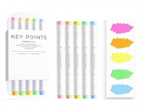 Izhhollnx Light-colored multicolor dual-tip highlighter pen