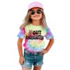 IZYJOY Kindergarten Graduation Shirt Girl Boy Peace Out Kindergarten T-Shirt Kids Last Day of Kindergarten Tie Dye Outfit Top (6T, Blue Pink)