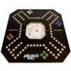 Jackaroo Board Game, 2-4 Player Jokers and Marbles Board Game, Solid Wooden Game with 16 Glass Marbles and 52 Cards, Marble Chase Game, Card and Marble Game, Foldable Board with Carry Bag (Black)