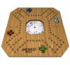 Jackaroo Board Game, 2-4 Player Marble Chase Board Game, Wooden Game with 16 Glass Marbles and 52 Cards, Marbles and Jokers Game, Marble Strategy Game, Foldable Board with Carry Bag for Adults (Oak)