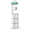 JAKARDA Toilet Paper Holder Stand and Tissue Paper Roll Dispenser with Basket for Bathroom Storage Holds Reserve, Black