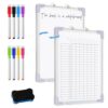 Janlaugh 16" x 12" Magnetic Chore Chart Dry Erase Whiteboard Magnetic to Do List Chore Board with Lines Double Sided Weekly Calendar with Frame 8 Marker 1 Eraser for Family Multiple Adults