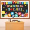 Janlaugh 70 Pcs Math Bulletin Board Set Mathematics Symbol Bulletin Board Borders Be a Problem Solver Classroom Cutouts Decorations for Elementary Middle School Classroom Wall Supplies