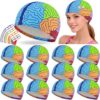 Janmercy Brain Hat for Teaching & Labels Elastic Cap Brain Model Science Aids for Learning Thinking Human Anatomical(Polyester,Blue,12 Set)