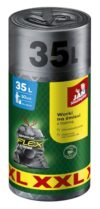 JAN NIEZBĘDNY Magnum Flex Bin Liners with Adhesive Tape/Home/Office/Work/Recycled/Durable/Tear-Resistant/Innovative Technology/3 Layers/35 Litres/30 Pieces - 1 Roll