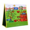 JAOCDOEN Foldable Felt Board Double Sided Interactive Felt Storytelling Board with Fruit and Vegetable Cards for Toddlers