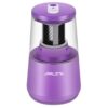 JARLINK Electric Pencil Sharpener, Heavy-Duty Helical Blade to Fast Sharpen, Auto Stop for No.2/Colored Pencils(6-8mm), AC Adapter/Battery Operated in School Classroom/Office/Home (Purple)