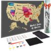JARLINK Scratch Off USA Map Poster, 12x17 Inches Quality Travel Wall Decor