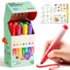 Jar Melo Scented Washable Markers for Kids Ages 4-8, Coloring Markers for Toddlers, Safe and Non-toxic Water-Based Paint Drawing Kit with Storage Case, School Art Supplies, 12 Colors