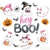 JarThenaAMCS 33Pcs Halloween Ghost Cutouts, Pink Witch Ghost