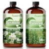 Jasmine Essential Oil 8 Fl Oz (240Ml) and Marjoram Essential Oil 16 Fl Oz (480Ml) Fragrance Oil for Aroma Diffuser,Humidifier,Home Fragrance,Spa,Cleaning,Body Care,Massage,Yoga,DIY Candle